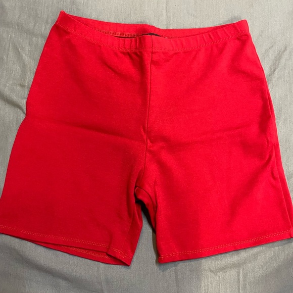 Fashion Nova Pants - Red Fashion Nova Biker Shorts LARGE ❤️